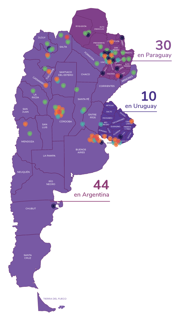 Mapa paises de accion- Reporte anual 2019